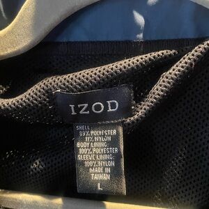 IZOD Blue Mesh Golf Jacket with 1/4 snap